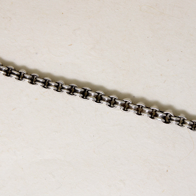 Edwardian Sterling Silver Graduated Grooved Link Chain