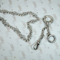 Elaborate Sterling Knot Link Chain with Bolt and Hook Drop