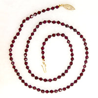 Decadent Garnet & Cut Steel Bead Necklace