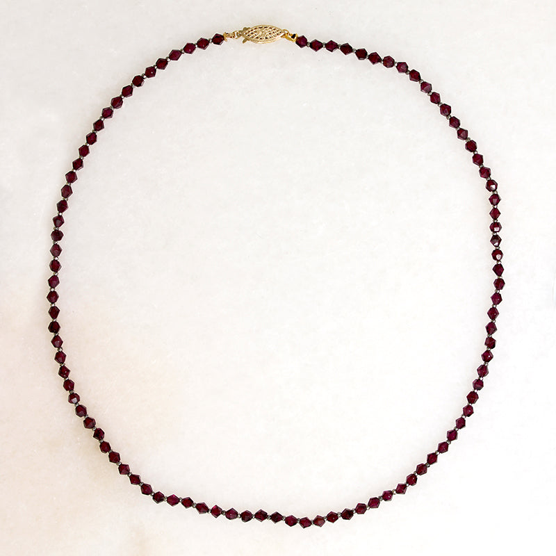Decadent Garnet & Cut Steel Bead Necklace