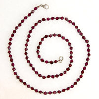Gorgeous Garnet & Cut Steel Bead Necklace