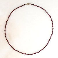 Antique Garnet & Cut Steel Bead Necklace