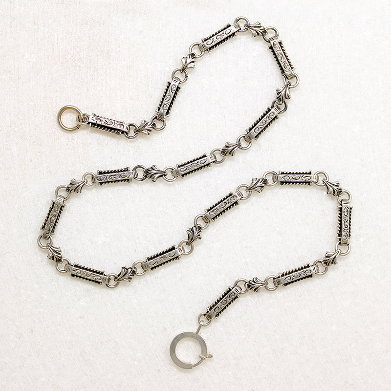 Ornate Sterling Linked Chain with Bolt by Ancient Influences