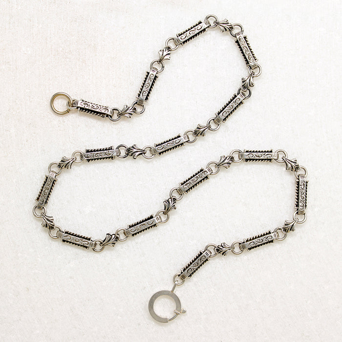 Ornate Sterling Linked Chain with Bolt by Ancient Influences