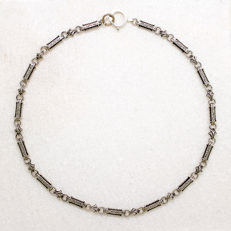 Ornate Sterling Linked Chain with Bolt by Ancient Influences