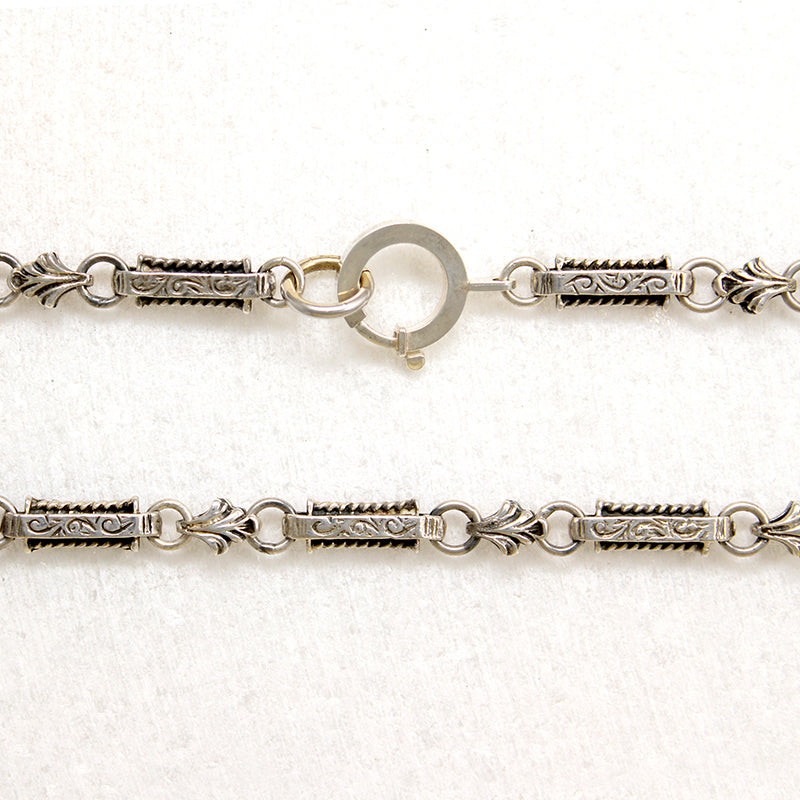 Ornate Sterling Linked Chain with Bolt by Ancient Influences