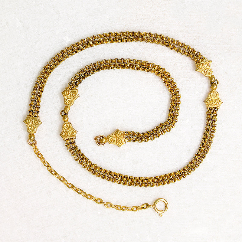 Ornate Double Rolo Chain Necklace by Ancient Influences