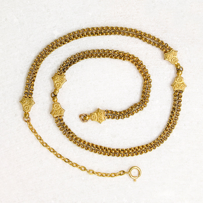 Ornate Double Rolo Chain Necklace by Ancient Influences