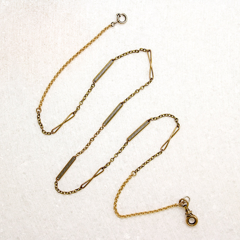 Two-Tone Fancy Link Chain with Locking Hook by Ancient Influences