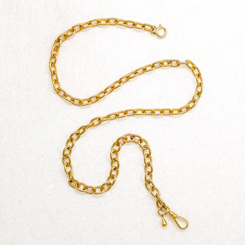 Gold-Plate Cable Chain with Hook by Ancient Influences