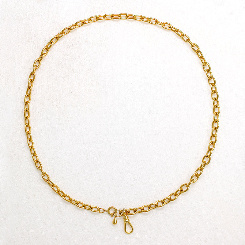 Gold-Plate Cable Chain with Hook by Ancient Influences