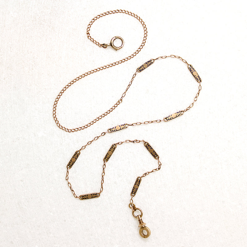 Exquisite Enameled Gold Married Chain by Ancient Influences
