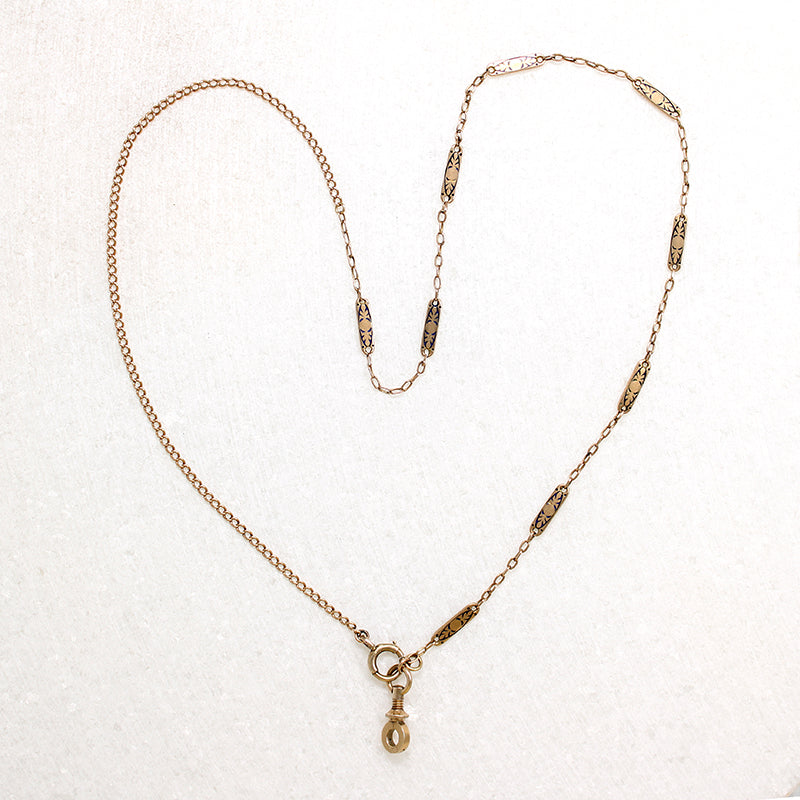 Exquisite Enameled Gold Married Chain by Ancient Influences
