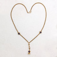 Gold Rolo Chain with Enamel Slides & Fob by Ancient Influences