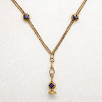 Gold Rolo Chain with Enamel Slides & Fob by Ancient Influences
