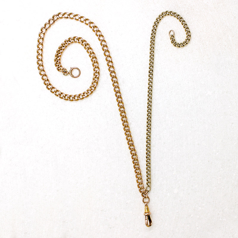 English Green & Rose Gold Curb Chain by Ancient Influences