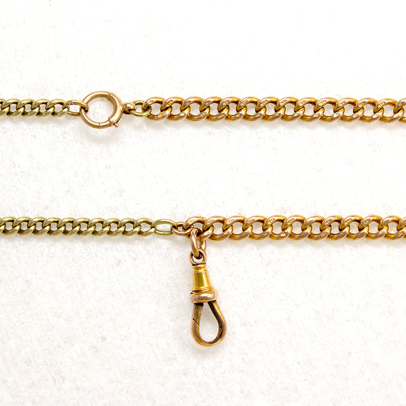 English Green & Rose Gold Curb Chain by Ancient Influences
