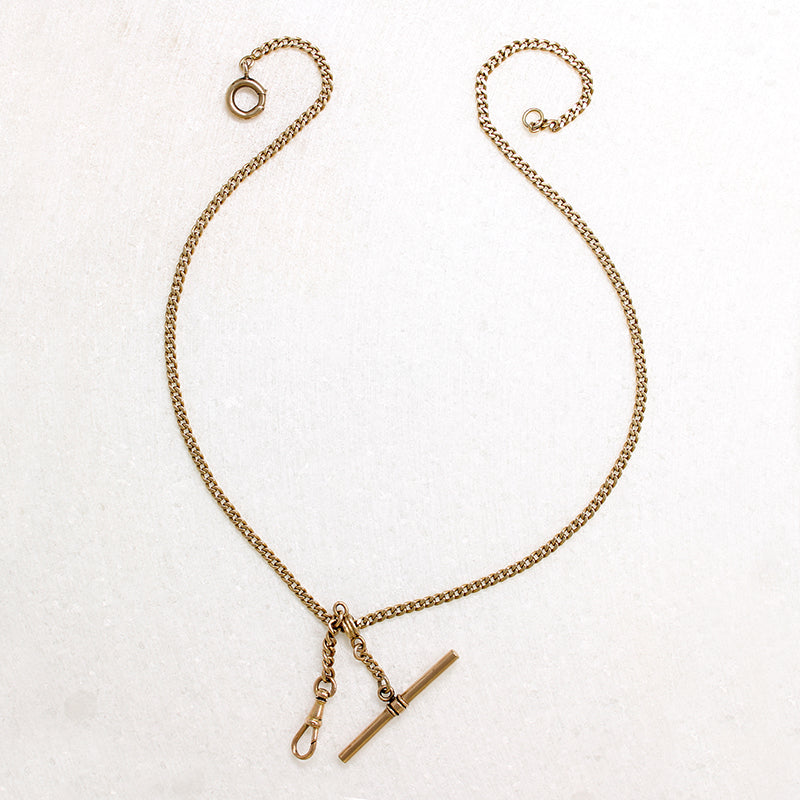 Clever Hardware on 14k Gold Curb Chain by Ancient Influences