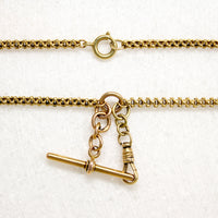 English 15ct Gold Rolo Chain with Hook & T-Bar by Ancient Influences