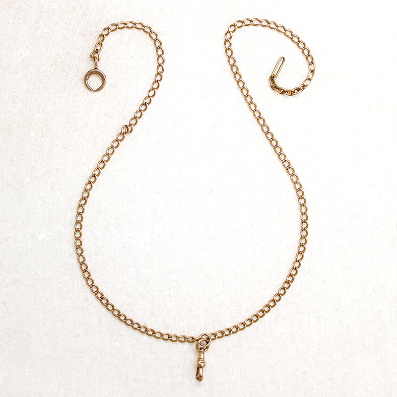 Rosy 10k Curb Chain with Watch Hook by Ancient Influences