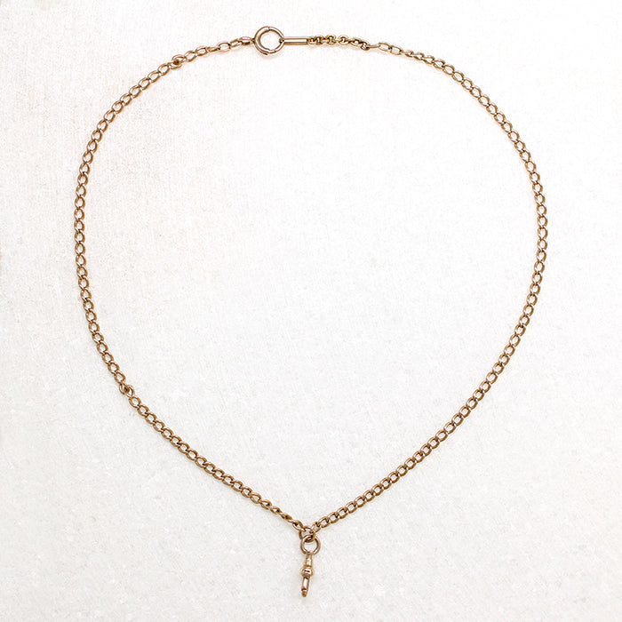 Rosy 10k Curb Chain with Watch Hook by Ancient Influences
