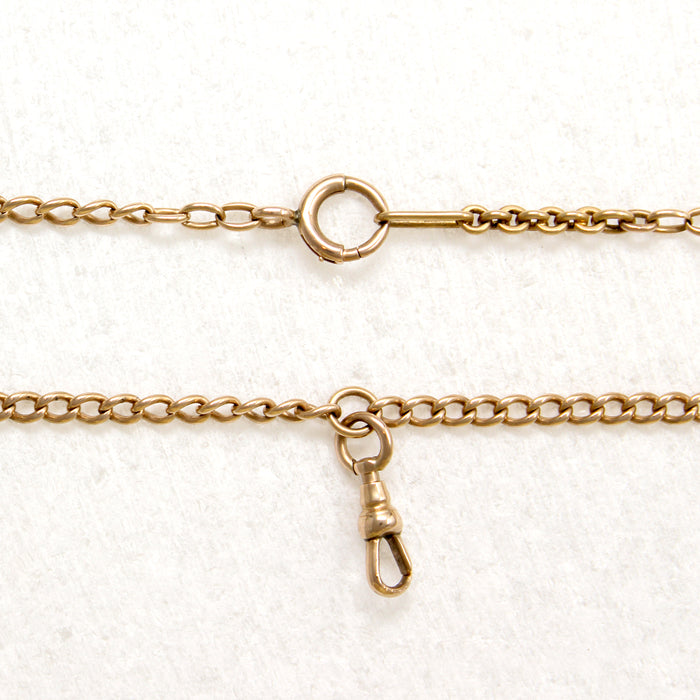 Rosy 10k Curb Chain with Watch Hook by Ancient Influences
