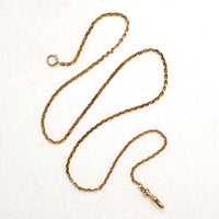 Flattened Cable Link Gold Chain with Hook by Ancient Influences