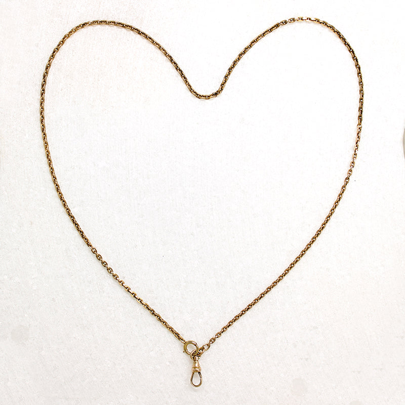 Flattened Cable Link Gold Chain with Hook by Ancient Influences