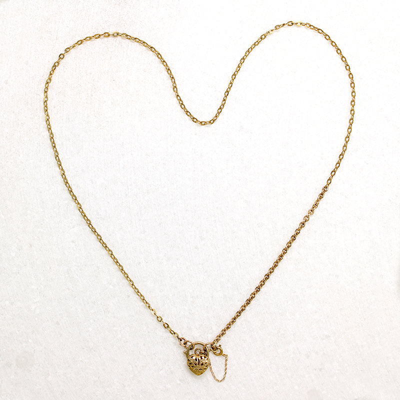 Floral Heart Padlock Necklace by Ancient Influences