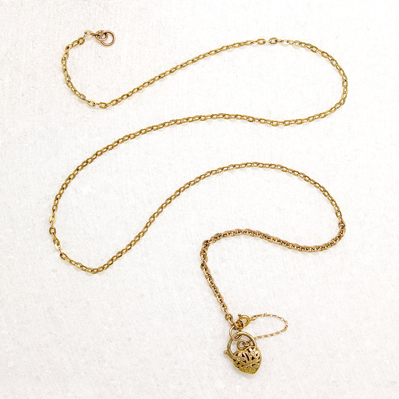 Floral Heart Padlock Necklace by Ancient Influences