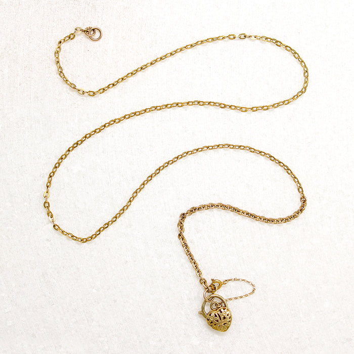 Floral Heart Padlock Necklace by Ancient Influences