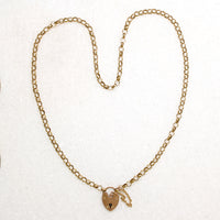Gold Rolo Chain with English Heart Padlock by Ancient Influences