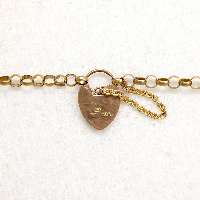 Gold Rolo Chain with English Heart Padlock by Ancient Influences