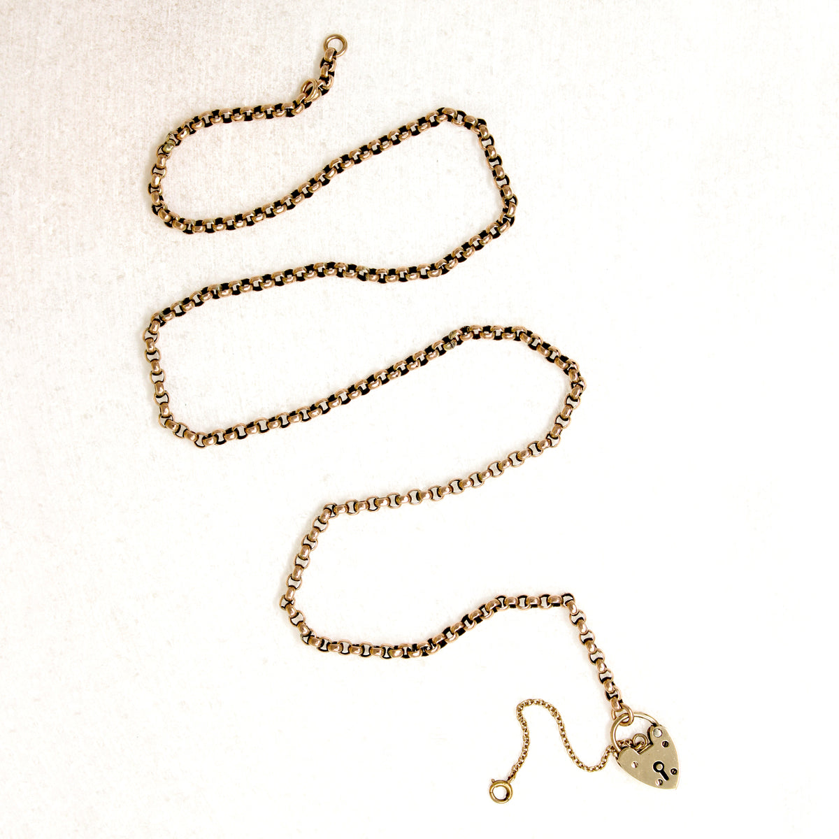 Rosy Rolo Chain & Heart Padlock by Ancient Influences 
