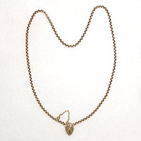 Rosy Rolo Chain & Heart Padlock by Ancient Influences 
