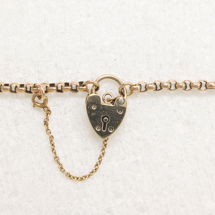 Rosy Rolo Chain & Heart Padlock by Ancient Influences 