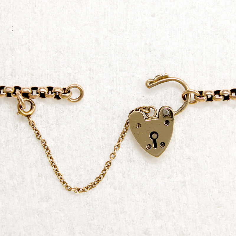  Rosy Rolo Chain & Heart Padlock by Ancient Influences 