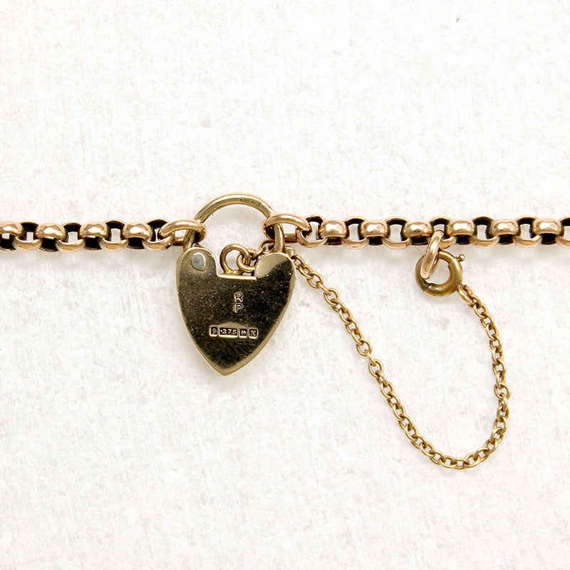 Rosy Rolo Chain & Heart Padlock by Ancient Influences 