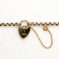 Rosy Rolo Chain & Heart Padlock by Ancient Influences 