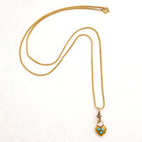 Gold & Turquoise Heart Locket Necklace by Ancient Influences