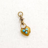 Gold & Turquoise Heart Locket Necklace by Ancient Influences