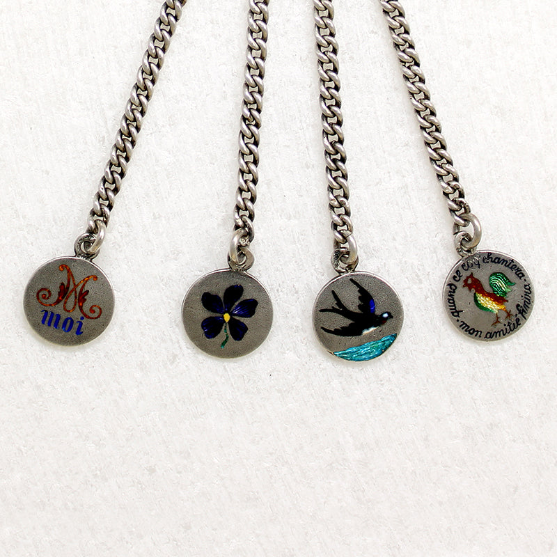 Unique European Silver & Enamel Chatelaine-Style Fob