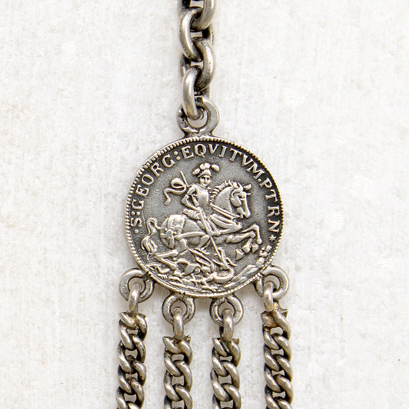 Unique European Silver & Enamel Chatelaine-Style Fob