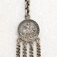 Unique European Silver & Enamel Chatelaine-Style Fob