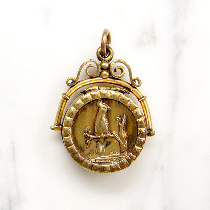 Cheeky Cockatoo Gold Fill Spinner Locket
