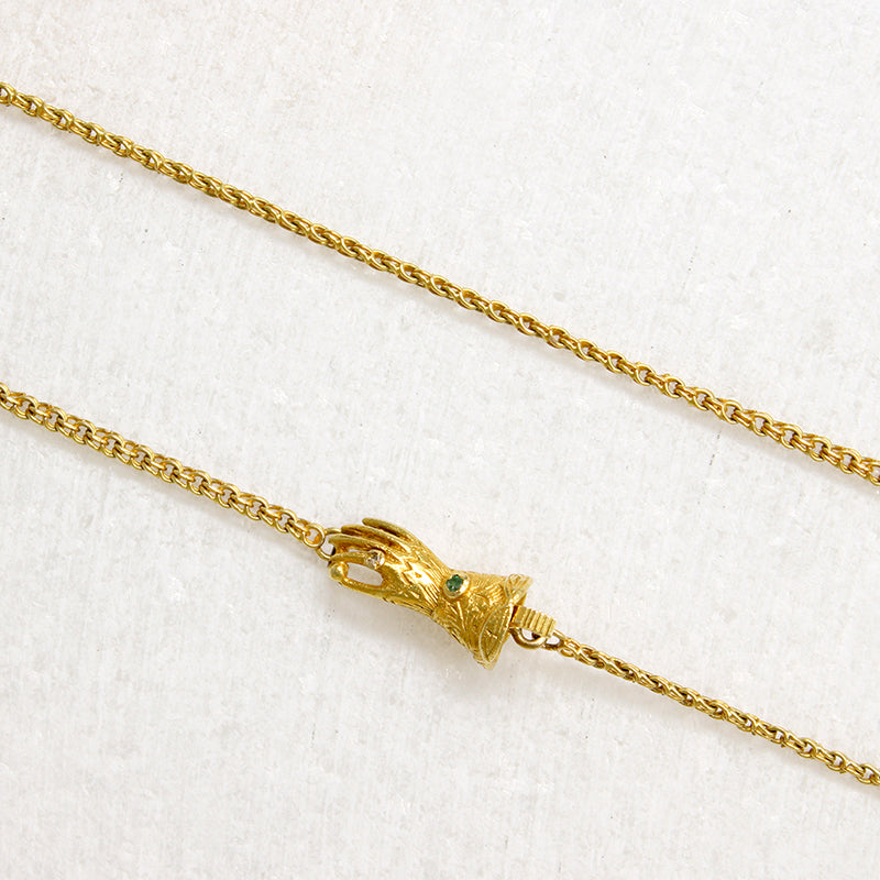 Long 18k Gold Chain with Hand Clasp by Ancient Influences