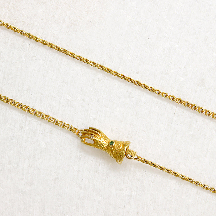 Long 18k Gold Chain with Hand Clasp by Ancient Influences