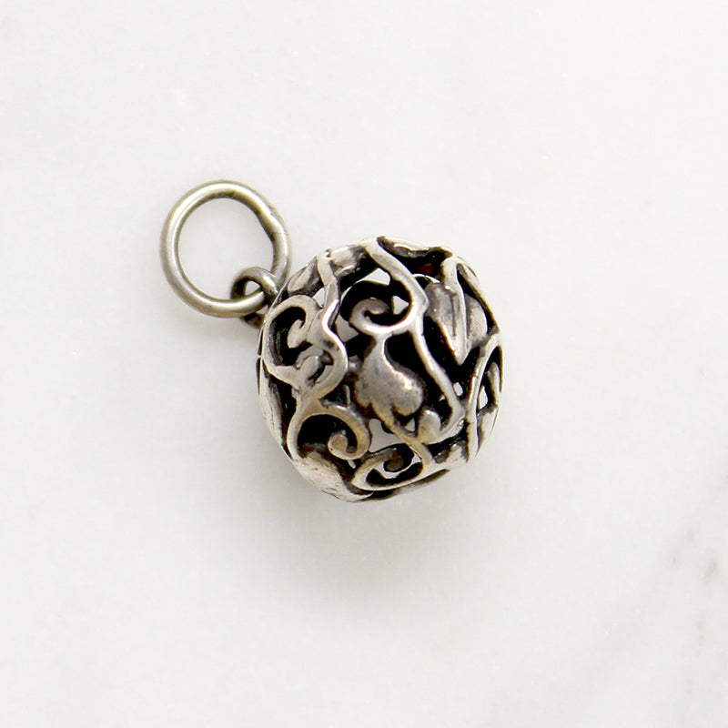 Sterling Silver Ivy Leaf Orb Charm