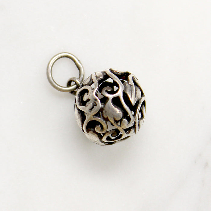 Sterling Silver Ivy Leaf Orb Charm