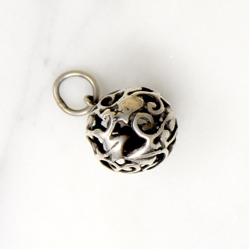 Sterling Silver Ivy Leaf Orb Charm